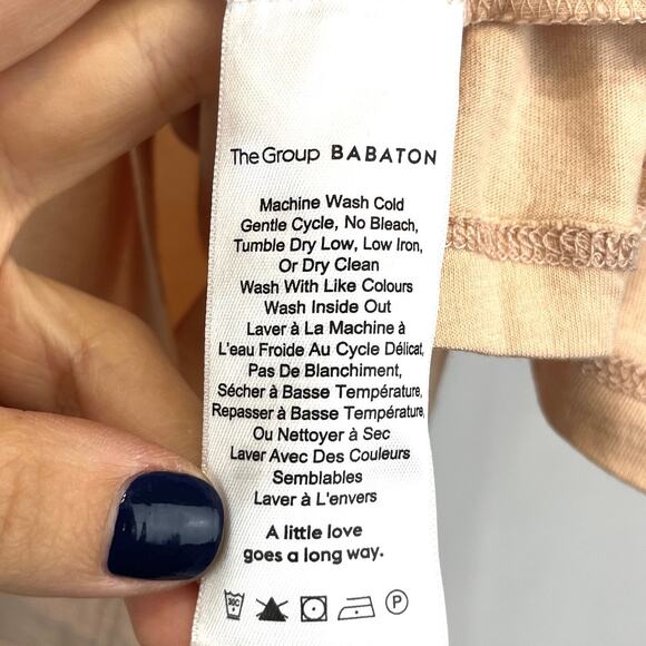 The Group BABATON Aritzia Lagarde Tee Shirt Crew Short Sleeve Peach Orange XS - Picture 8 of 10